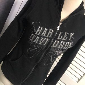 Small Harley Davidson zip up sweater